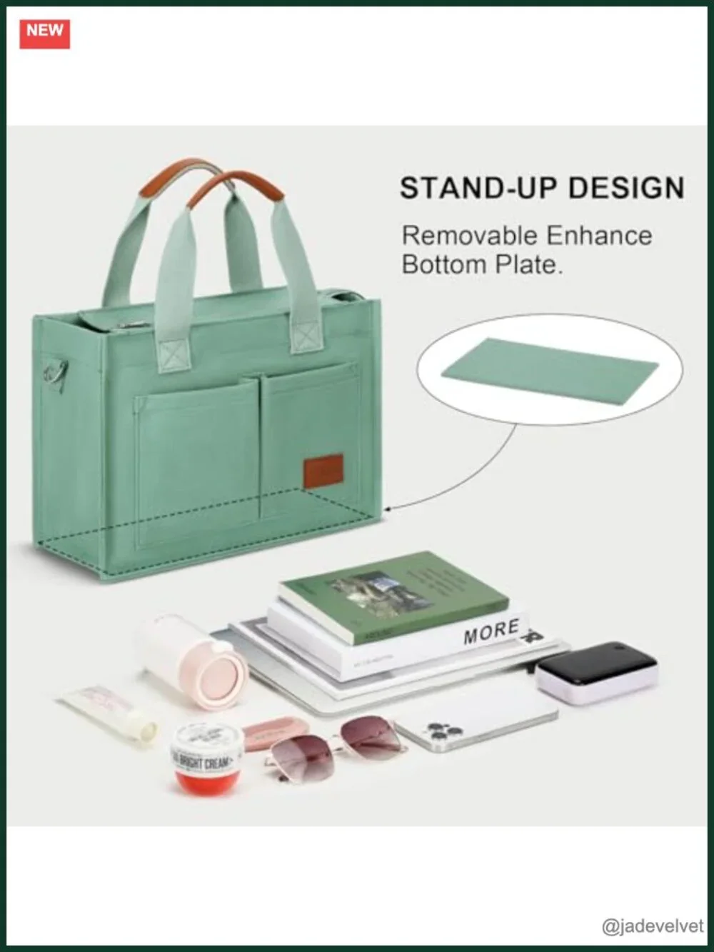 Large Canvas Tote Bag with Zipper and Compartments Crossbody Work Tote